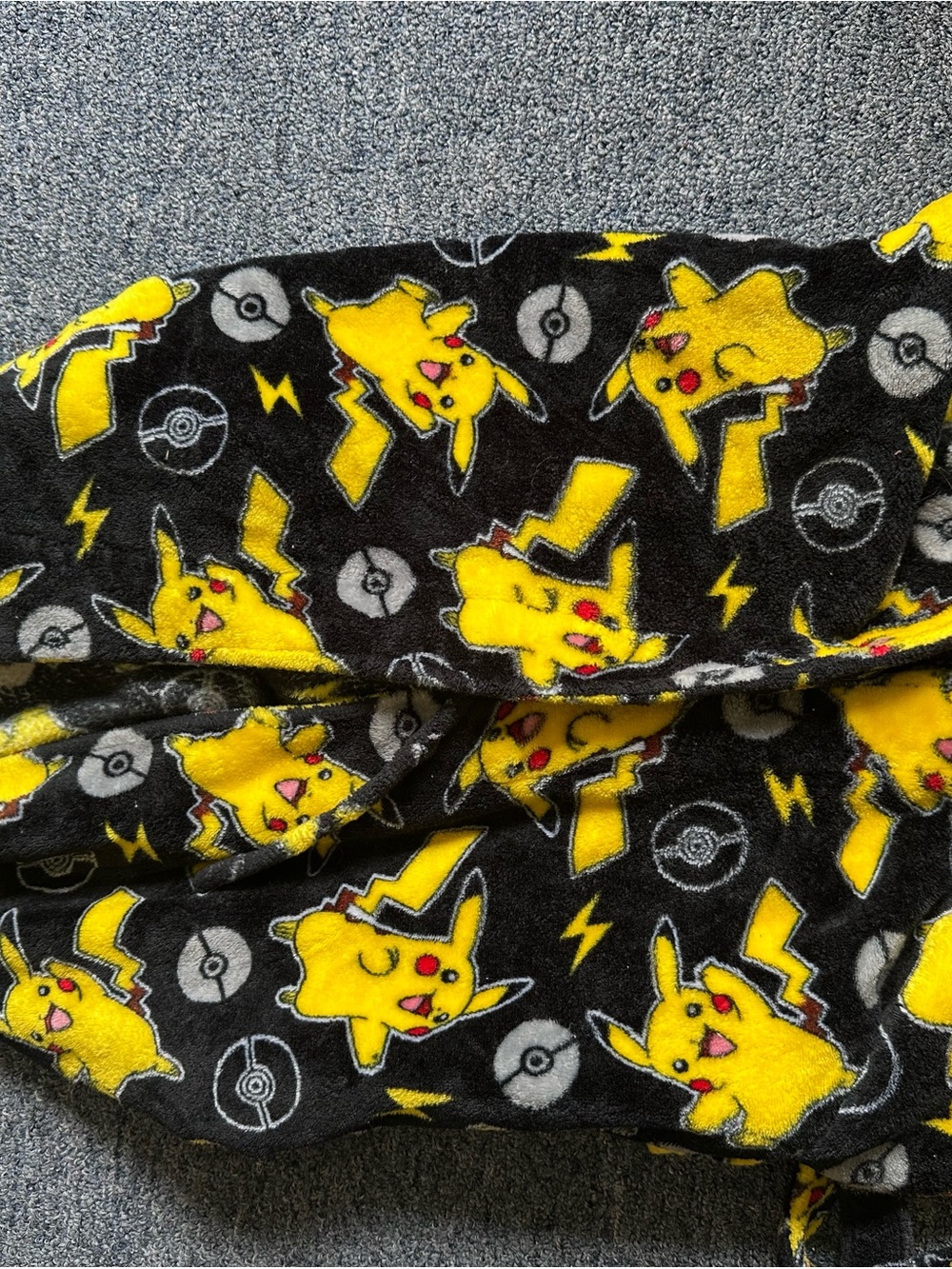 Nintendo Pikachu Black and Yellow Kids Pajama Robe